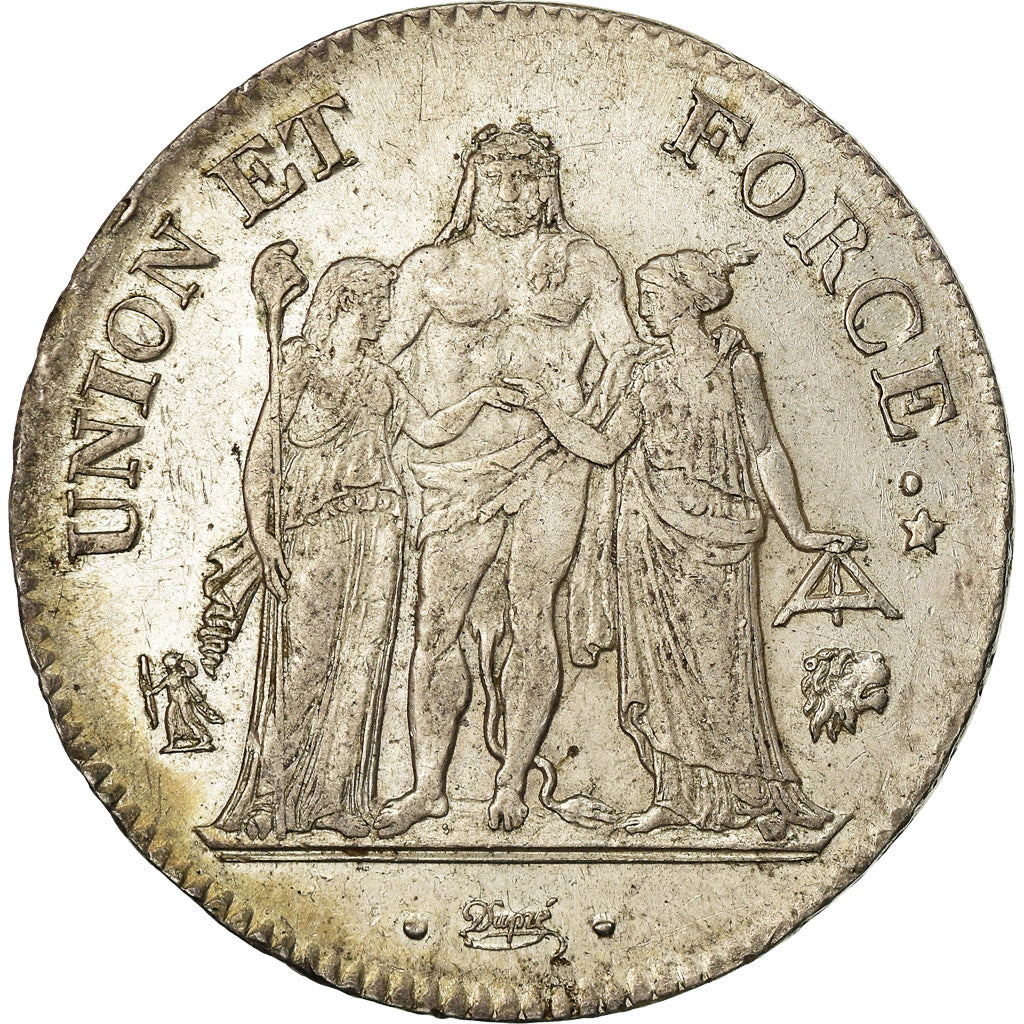 Coin, France, Union et Force, 5 Francs, AN 11, Bayonne, AU(55-58), Silver