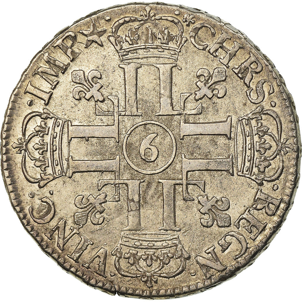 Moneta, Francja, Louis XIV, 1/2 Écu aux 8 L, 1/2 Ecu, 1690, Rennes, EF(40-45)