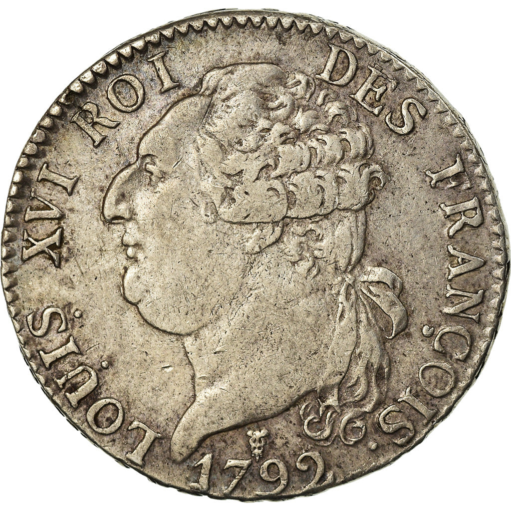 Monnaie, France, Louis XVI, ½ écu de 3 livres françois, 1792, Bordeaux