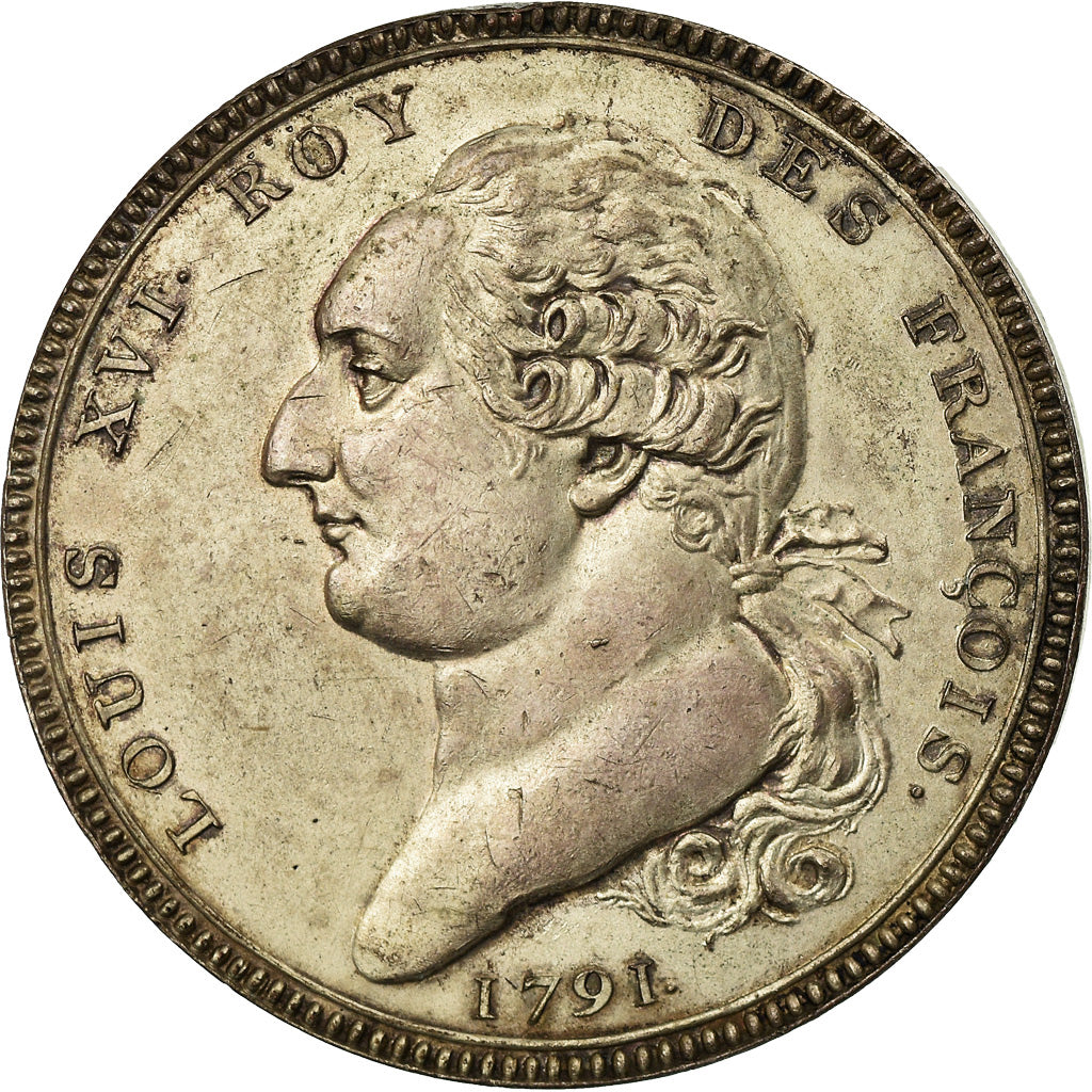 Moneta, Francja, Louis XVI, Essai de Vasselon, ECU, 6 Livres, 1791, MS(60-62)