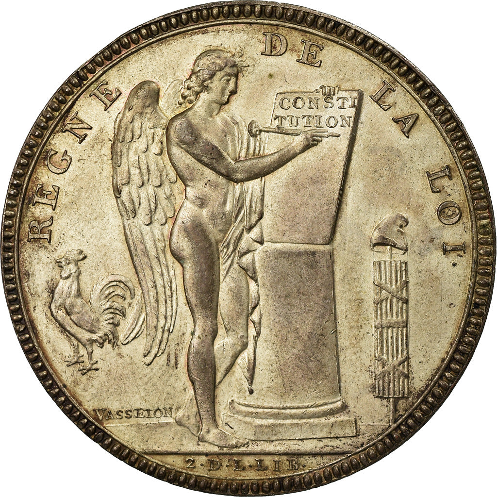 Moneta, Francja, Louis XVI, Essai de Vasselon, ECU, 6 Livres, 1791, MS(60-62)