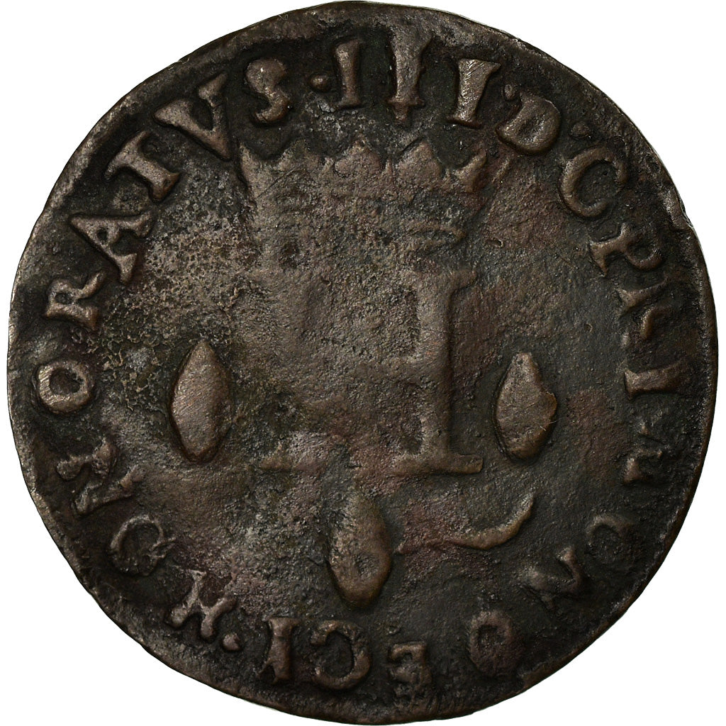Moneda, Mónaco, Honore III, 8 Deniers, Dardenna, 1735, MBC, Cobre, KM:87.1