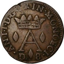 Coin, Monaco, Antoine I, 8 Deniers, Dardenna, 1720, VF(30-35), Copper, KM:77