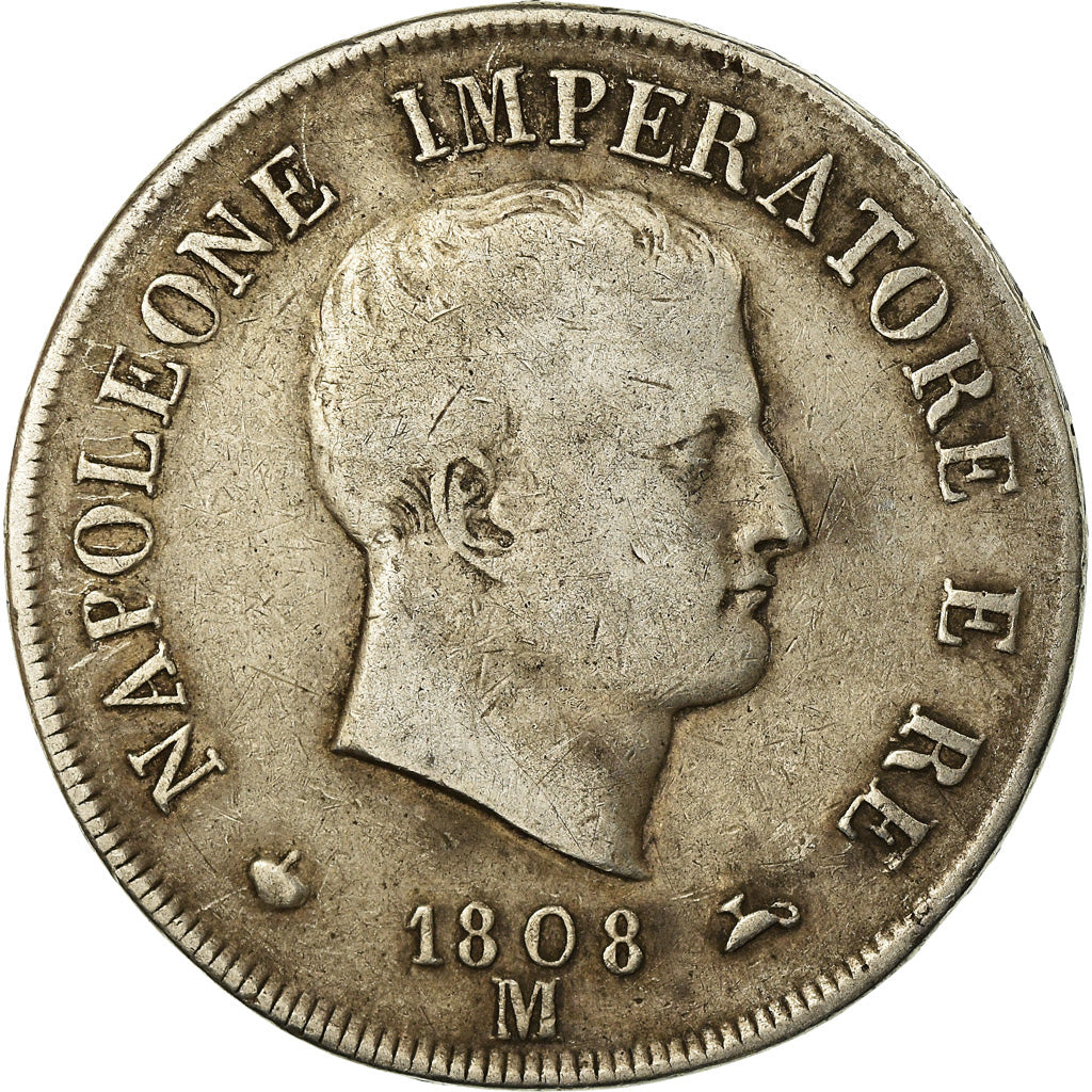 Monnaie, États italiens, KINGDOM OF NAPOLEON, Napoleon I, 5 Lire, 1808, Milan
