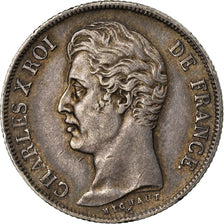 Coin, France, Charles X, Franc, 1830, Paris, Tranche striée, MS(60-62), Silver