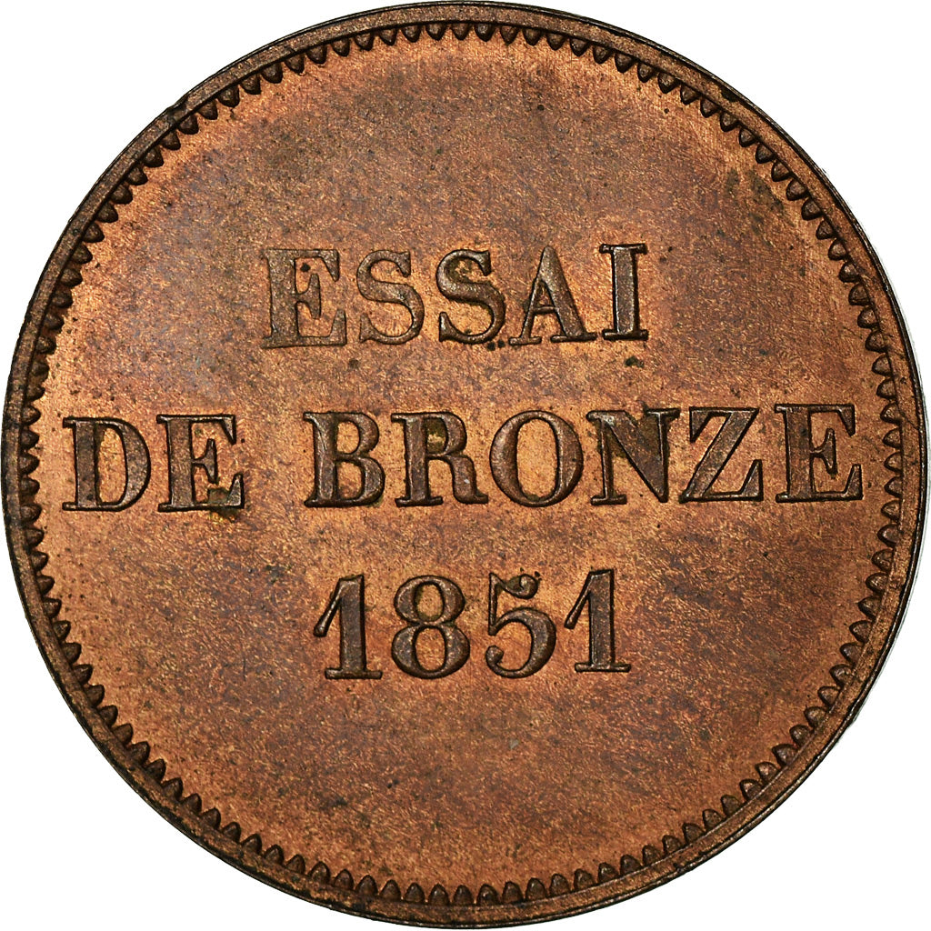 Münze, Frankreich, Bonaparte Ier Consul, 5 Centimes, 1851, ESSAI, UNZ, Bronze