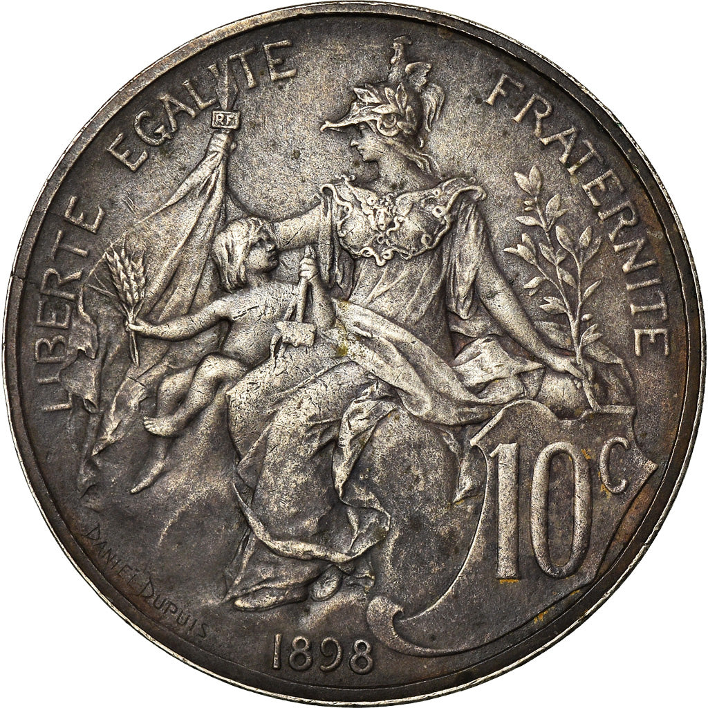 Coin, France, Dupuis, 10 Centimes, 1898, Paris, Argentée et dorée, MS(60-62)