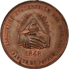 Coin, France, Banque du Peuple, Decime, 1848, ESSAI, AU(55-58), Copper