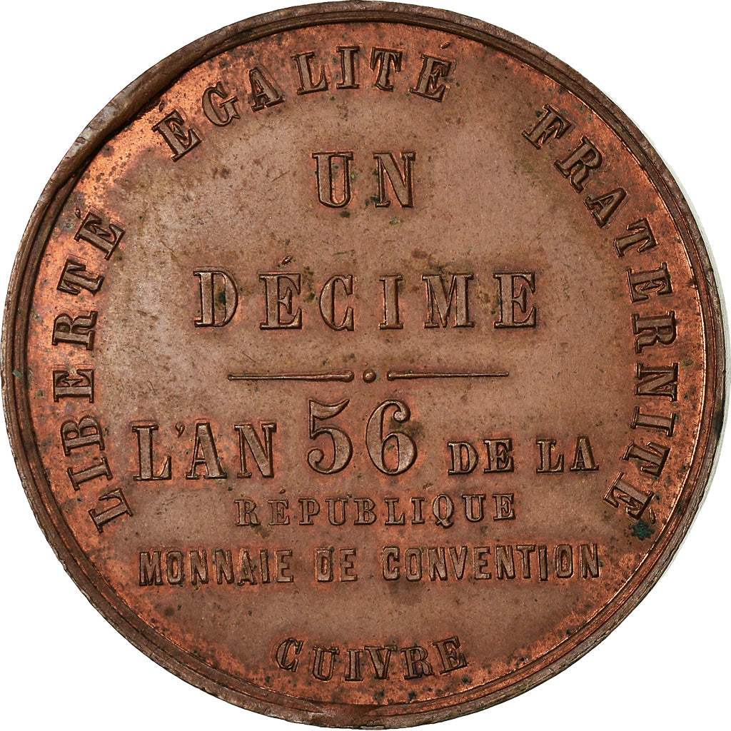 Coin, France, Banque du Peuple, Decime, 1848, ESSAI, AU(55-58), Copper