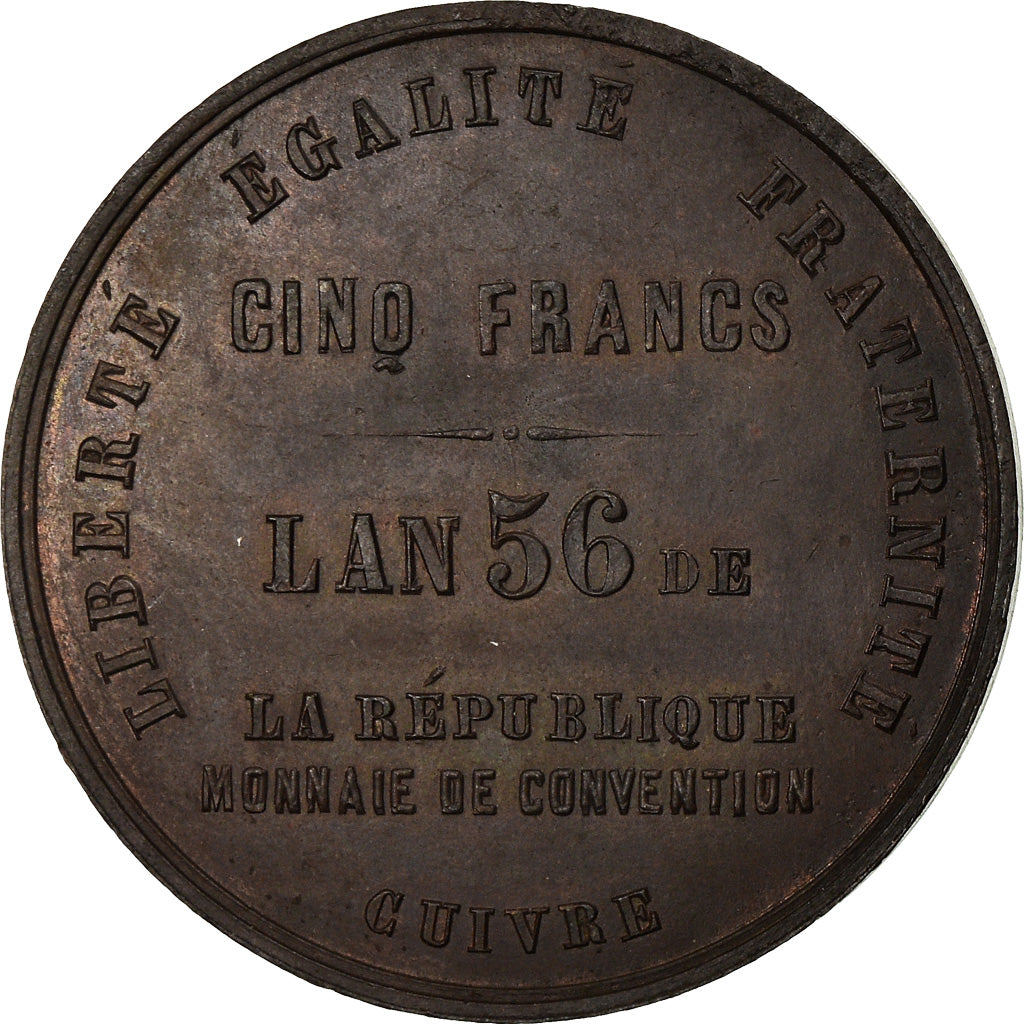 Monnaie, France, Banque du Peuple, 5 Francs, 1848, ESSAI, SUP, Cuivre
