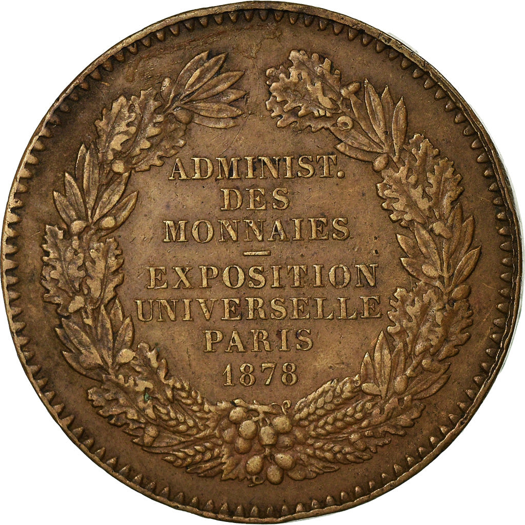 Francja, Medal, Exposition universelle de Paris, 1878, Barre, VF(30-35), Miedź