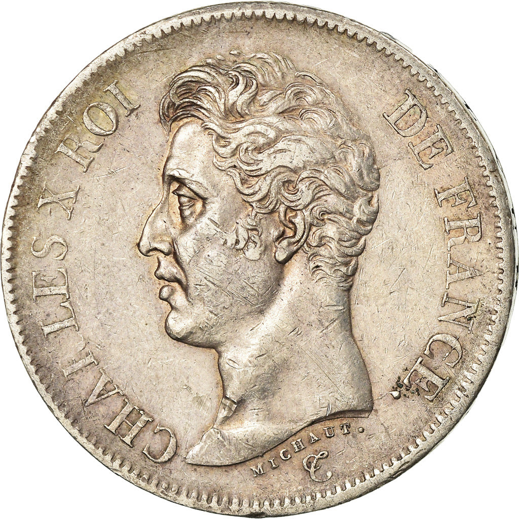Coin, France, Charles X, 5 Francs, 1826, Marseille, EF(40-45), Silver
