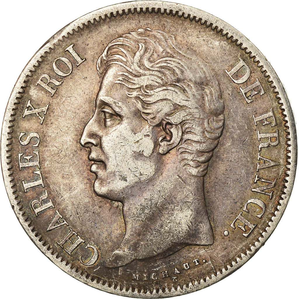 Coin, France, Charles X, 5 Francs, 1829, Rouen, EF(40-45), Silver, KM:728.2