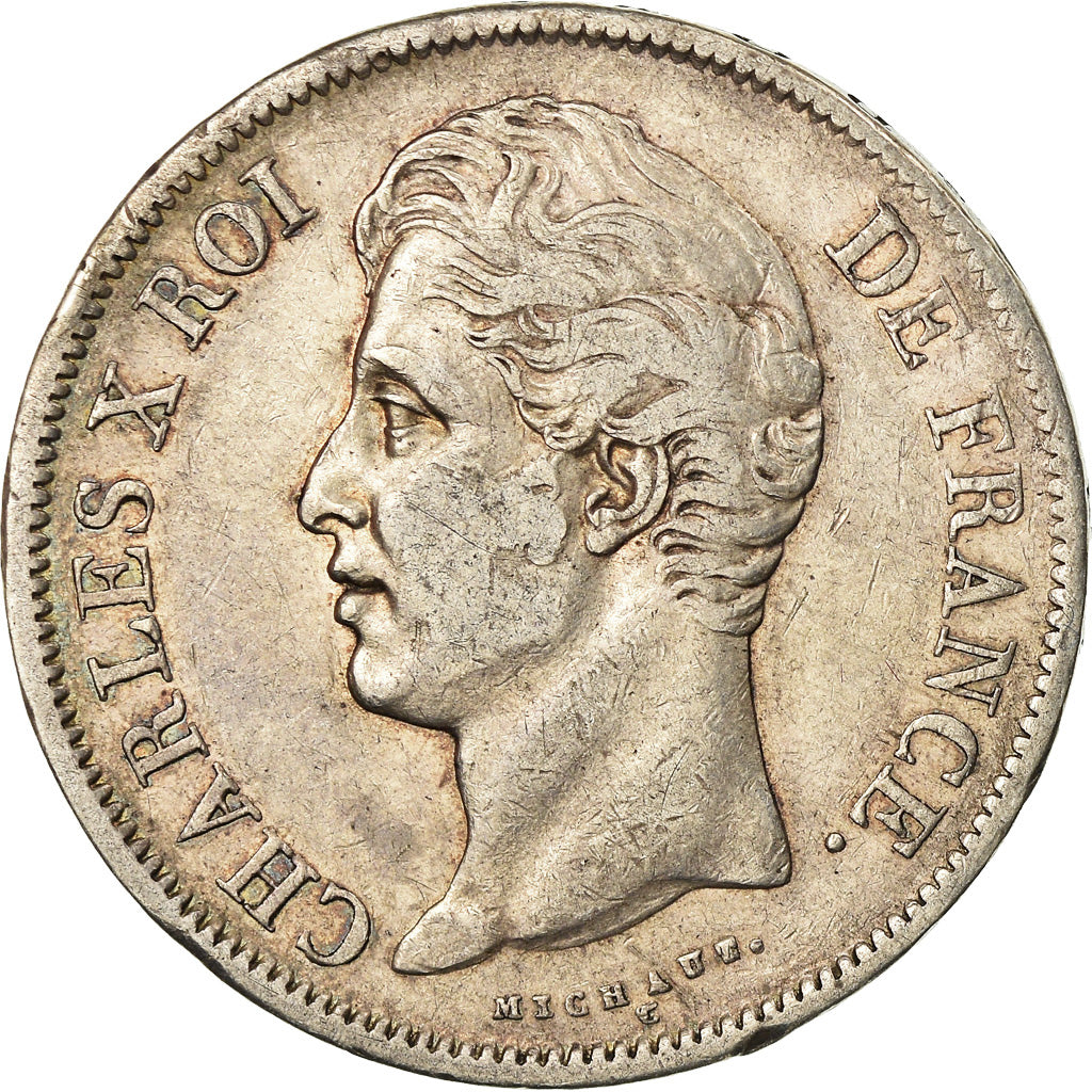 Coin, France, Charles X, 5 Francs, 1829, Marseille, EF(40-45), Silver