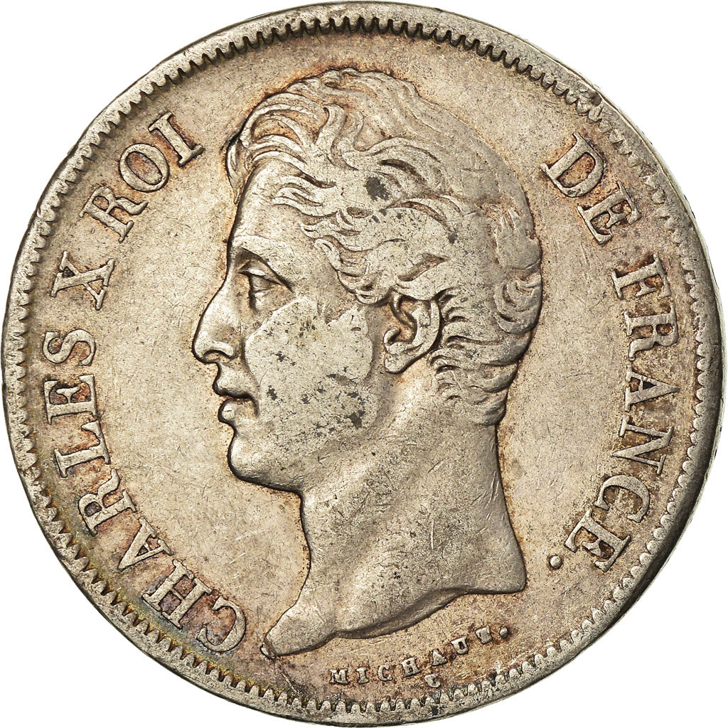 Coin, France, Charles X, 5 Francs, 1828, Bayonne, EF(40-45), Silver, KM:728.8