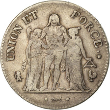Coin, France, Union et Force, 5 Francs, AN 7, Paris, VF(20-25), Silver