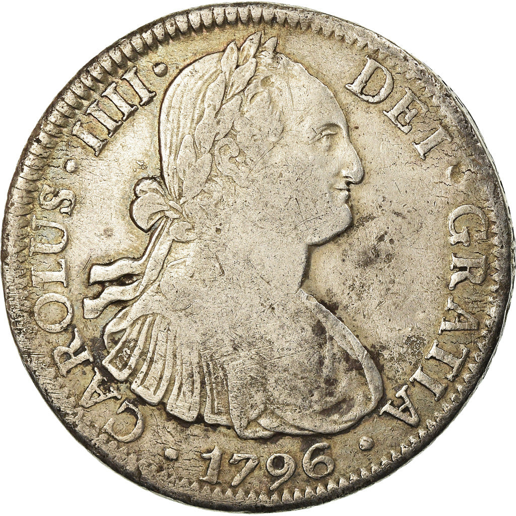 Coin, Mexico, Charles IV, 8 Reales, 1796, Mexico City, VF(30-35), Silver, KM:109