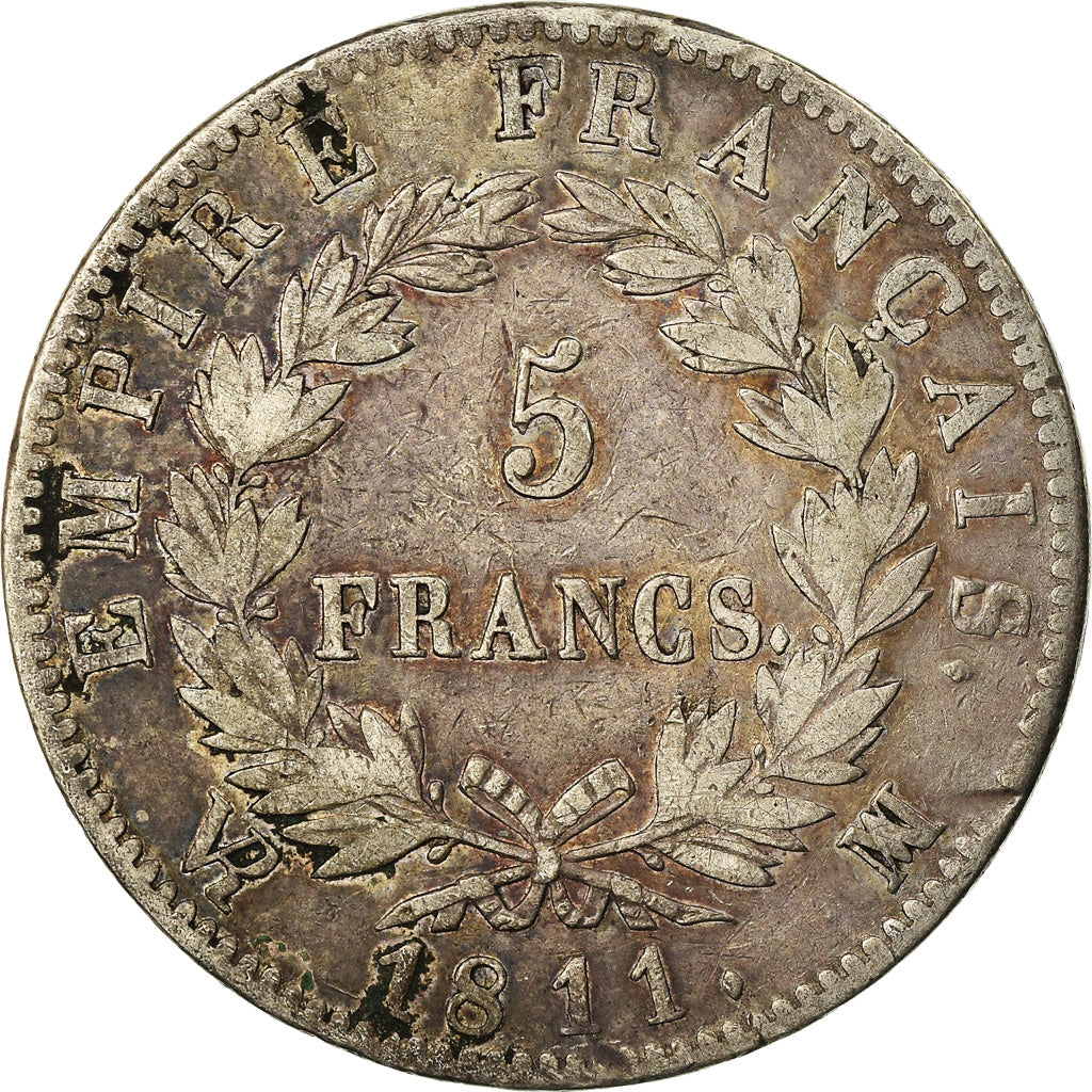 Coin, France, Napoléon I, 5 Francs, 1811, Marseille, VF(30-35), Silver