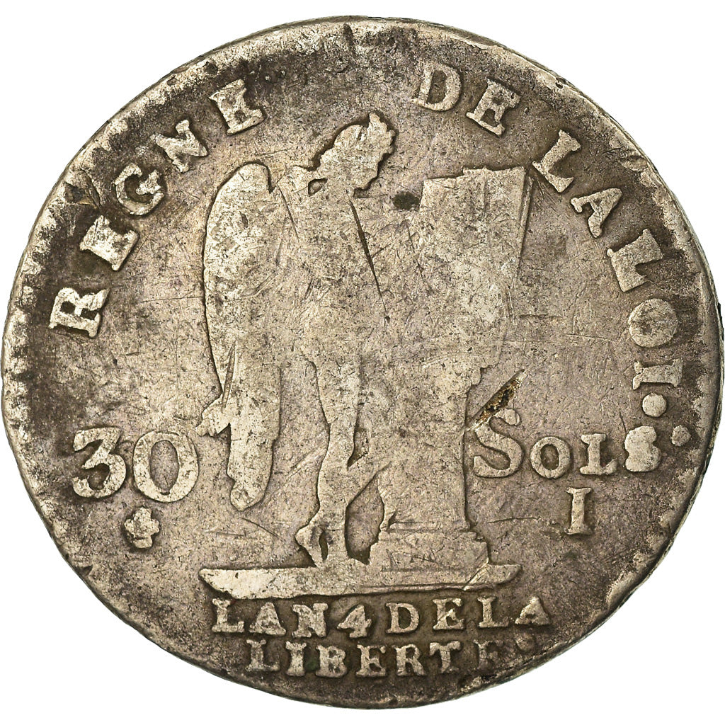 Münze, Frankreich, Louis XVI, 30 sols françois, 30 Sols, 1792, Limoges, S