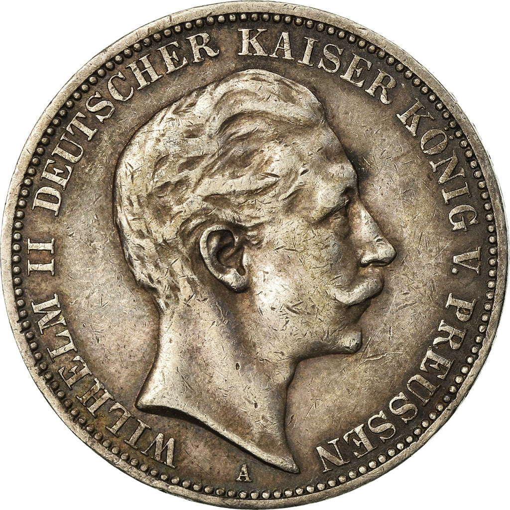 Coin, German States, PRUSSIA, Wilhelm II, 3 Mark, 1911, Berlin, EF(40-45)