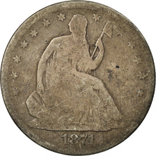 Coin, United States, Seated Liberty Half Dollar, Half Dollar, 1871, U.S. Mint