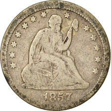 Coin, United States, Seated Liberty Quarter, Quarter, 1857, U.S. Mint