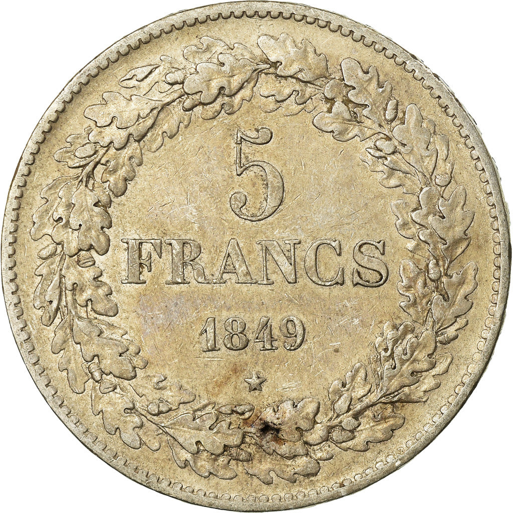 Coin, Belgium, Leopold I, 5 Francs, 5 Frank, 1849, EF(40-45), Silver, KM:3.2