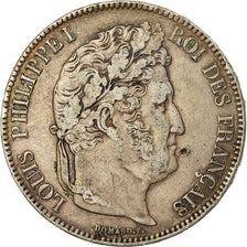 Coin, France, Louis-Philippe, 5 Francs, 1833, Nantes, VF(30-35), Silver