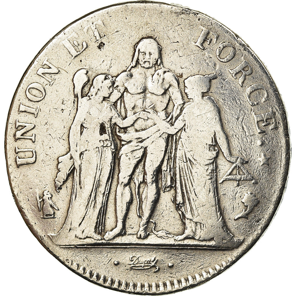 Monnaie, France, Union et Force, 5 Francs, AN 4, Paris, TB+, Argent