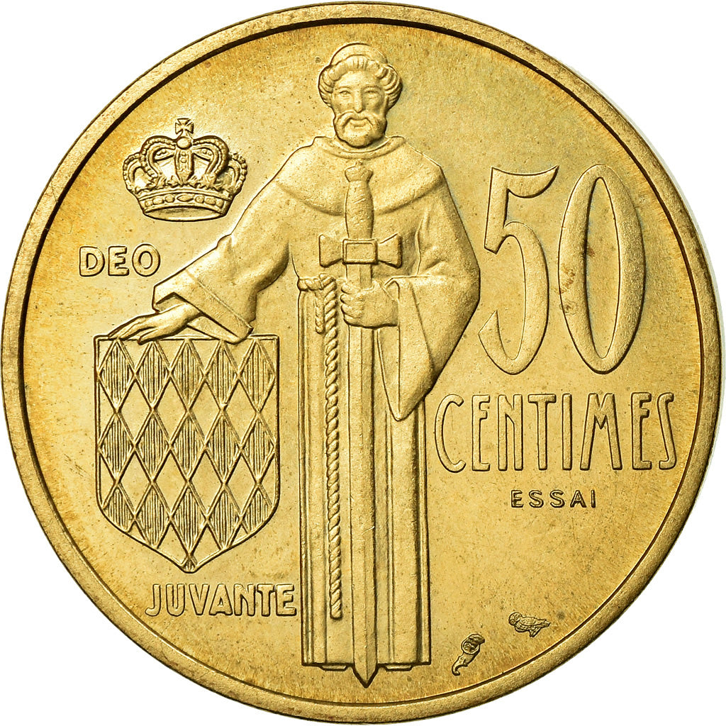 Coin, Monaco, Rainier III, 50 Centimes, 1962, ESSAI, MS(63), Cupro-Aluminium