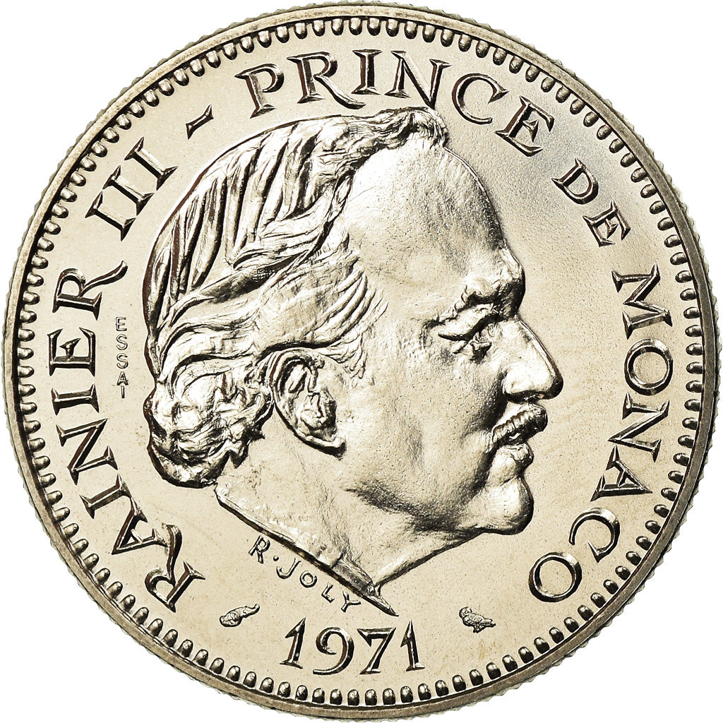 Coin, Monaco, Rainier III, 5 Francs, 1971, Paris, ESSAI, MS(63), Copper-nickel