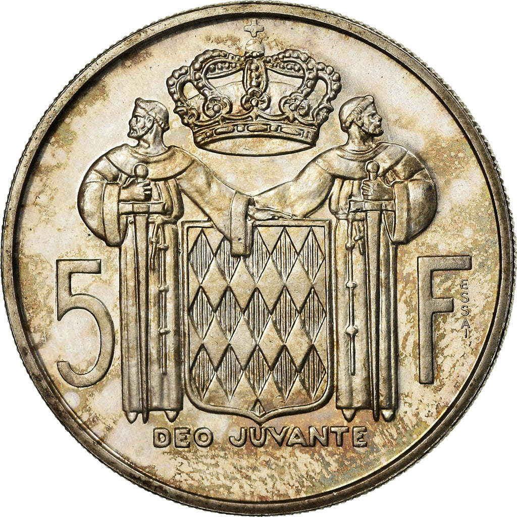 Coin, Monaco, Rainier III, 5 Francs, 1960, Paris, ESSAI, MS(60-62), Silver