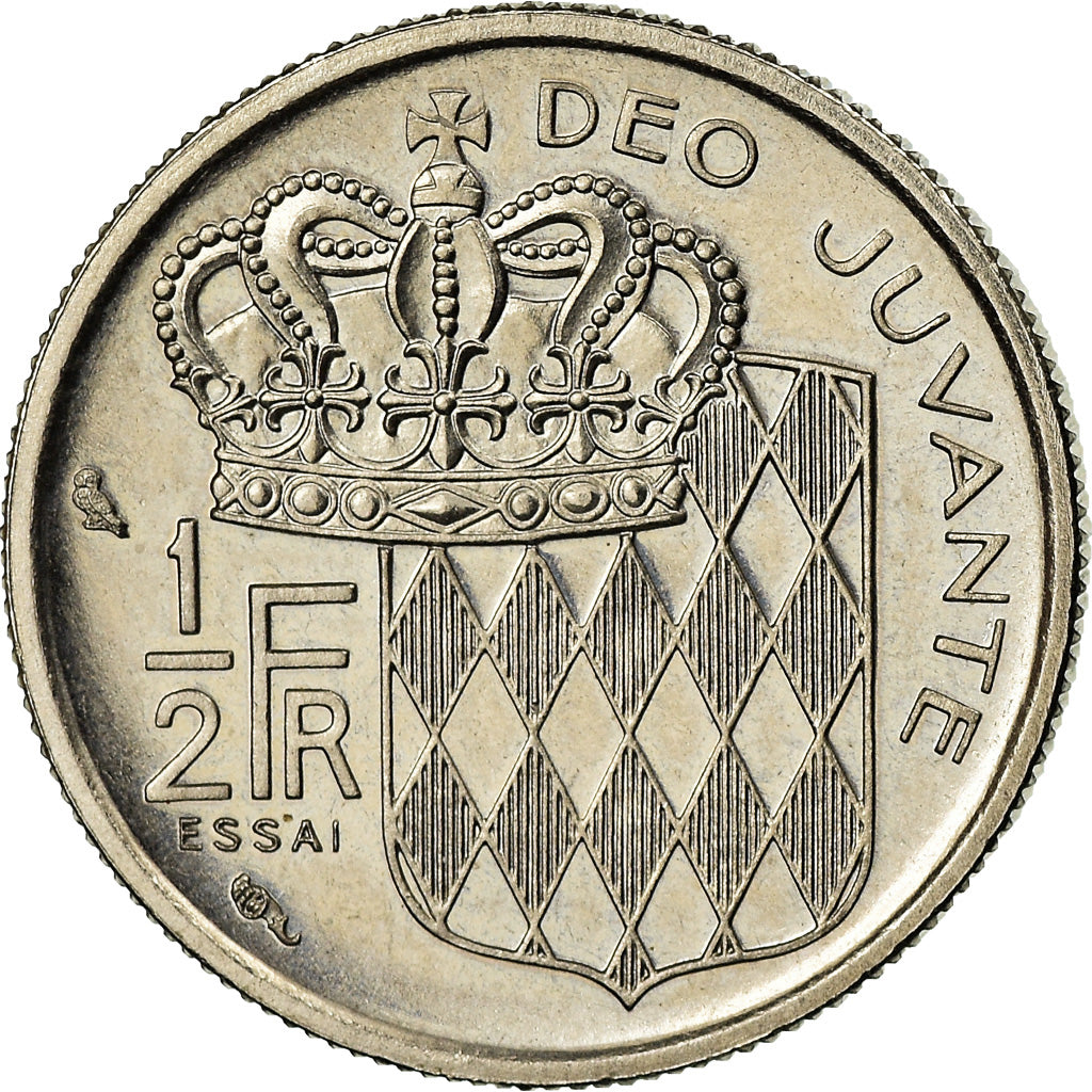 Moneta, Monaco, Rainier III, 1/2 Franc, 1965, Paris, PRÓBA, MS(63), Nikiel