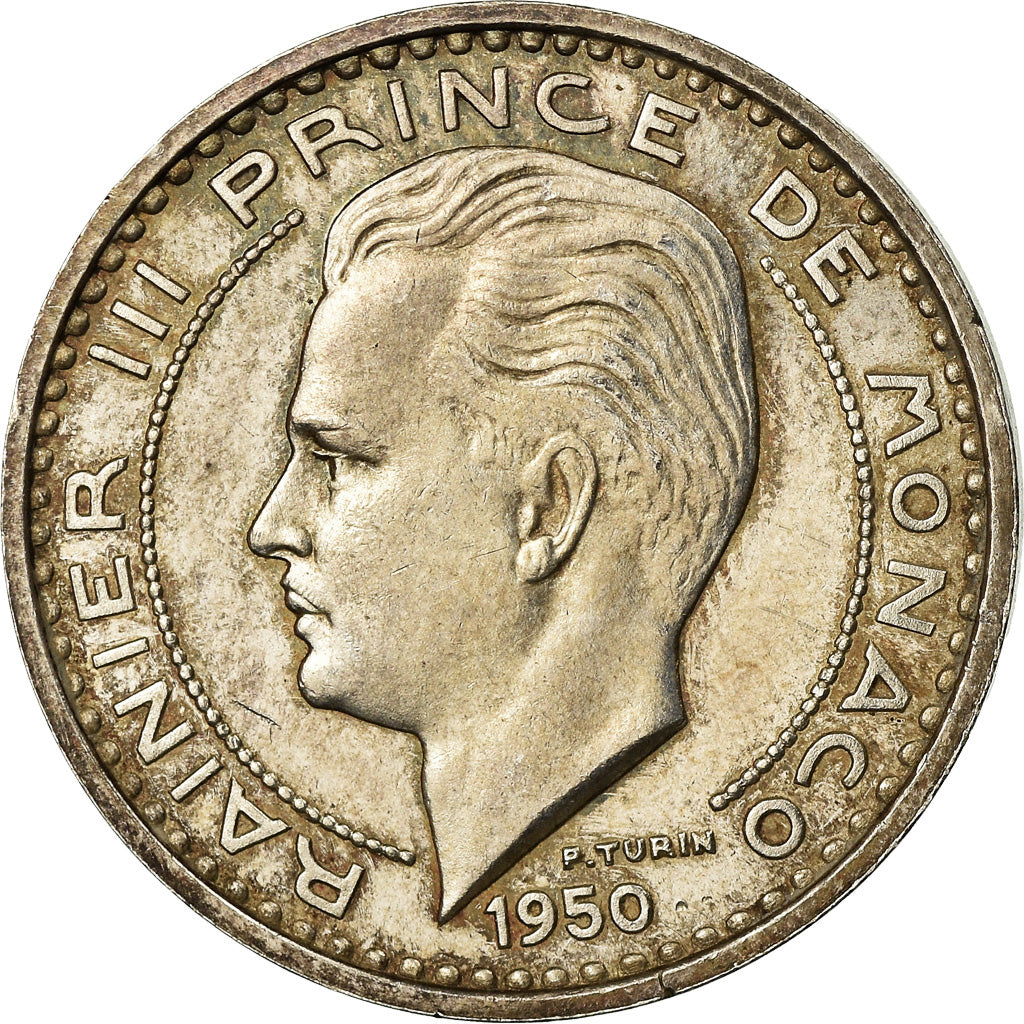 Coin, Monaco, Rainier III, 50 Francs, 1950, ESSAI, MS(60-62), Silver, KM:E31