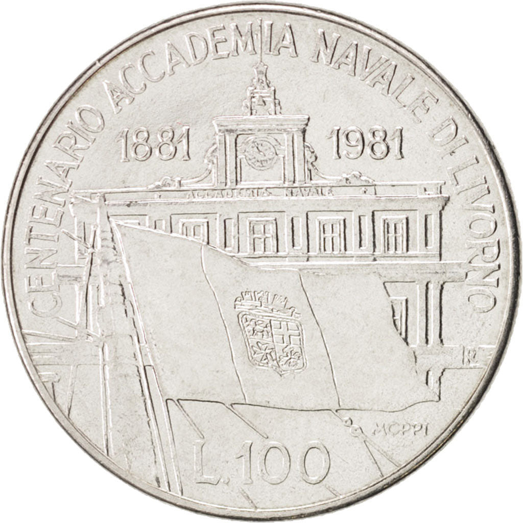 Coin, Italy, 100 Lire, 1981, Rome, MS(63), Stainless Steel, KM:108