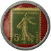 Moeda, França, Crédit Lyonnais, 5 Centimes, Timbre-Monnaie, AU(55-58)