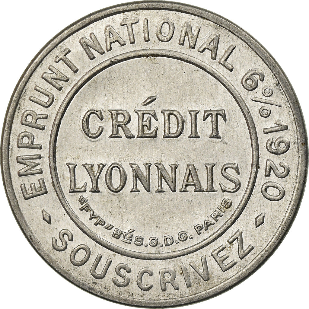 Coin, France, Crédit Lyonnais, 5 Centimes, Timbre-Monnaie, AU(55-58), Aluminium