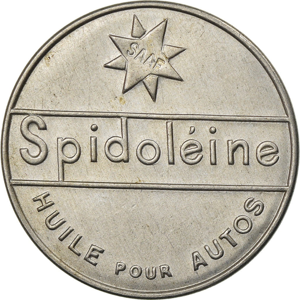 Münze, Frankreich, Spidoléine - Huile pour autos, 25 Centimes, Timbre-Monnaie