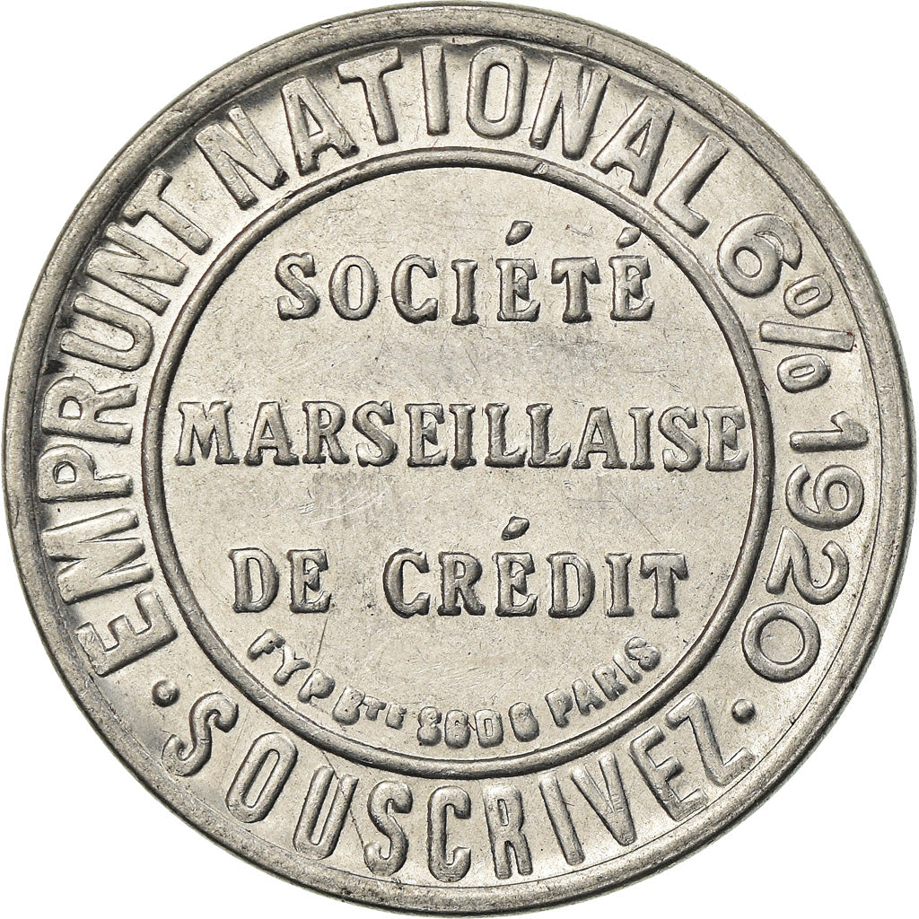 Coin, France, Société Marseillaise de Crédit, 5 Centimes, Timbre-Monnaie