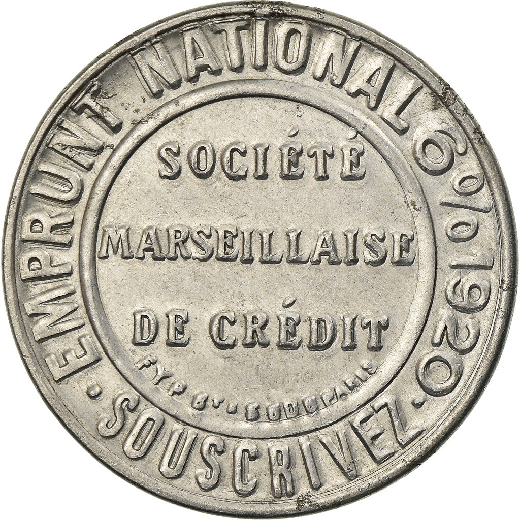 Coin, France, Société Marseillaise de Crédit, 10 Centimes, Timbre-Monnaie