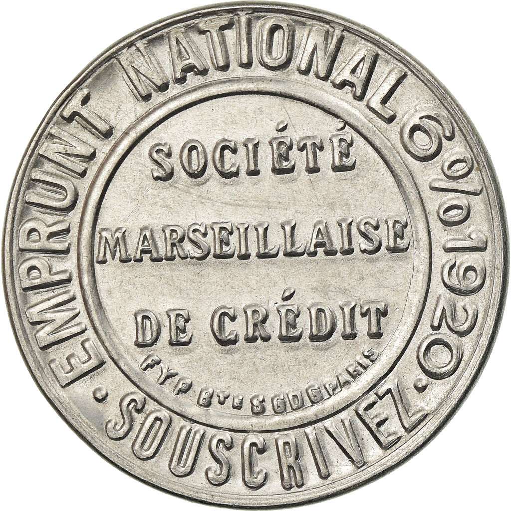 Coin, France, Société Marseillaise de Crédit, 25 Centimes, Timbre-Monnaie