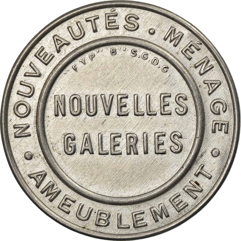 Moneta, Francja, Nouvelles Galeries, Ameublement, 25 Centimes, Undated