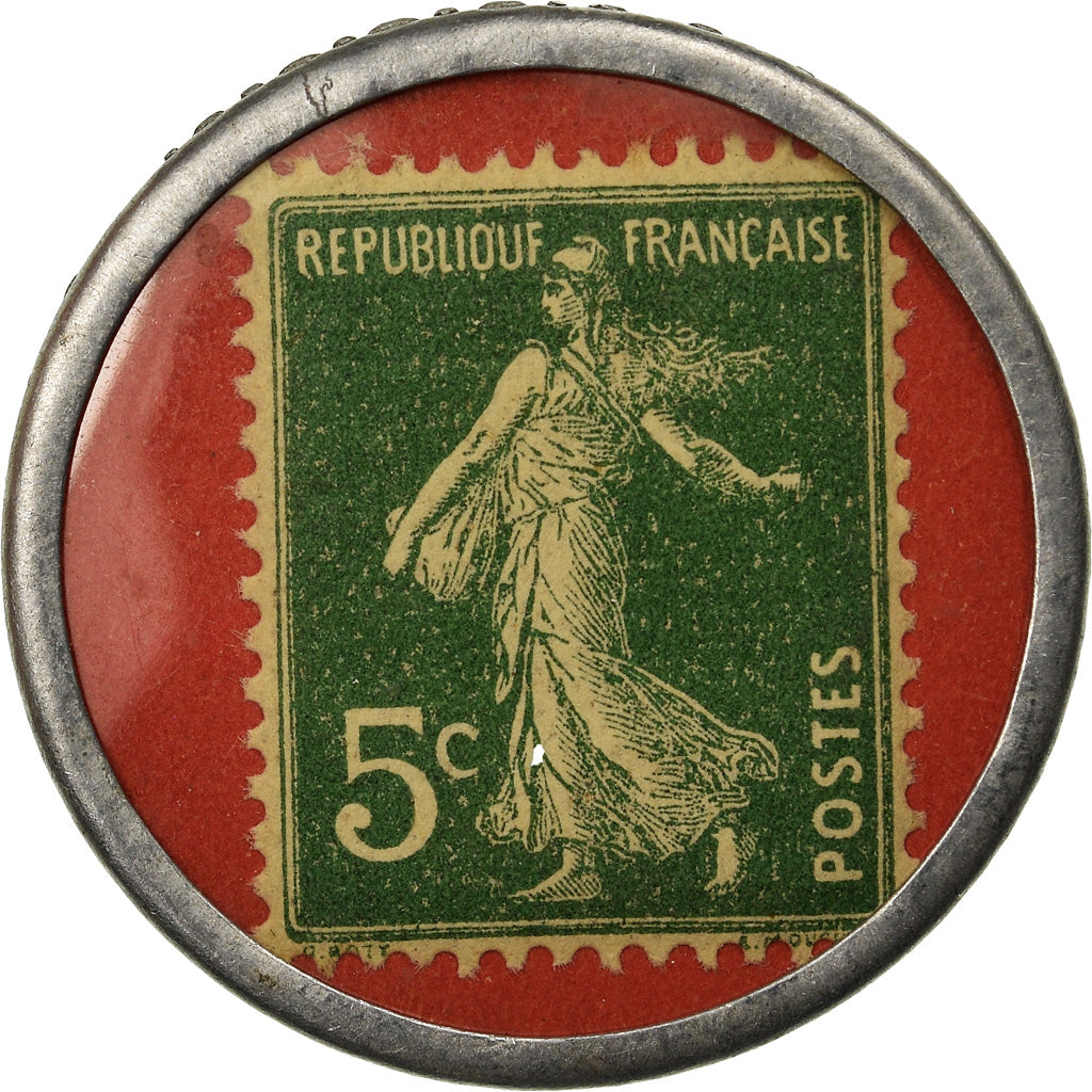 Moeda, França, Ajax Road King - Pneu Ajax, 5 Centimes, Timbre-Monnaie