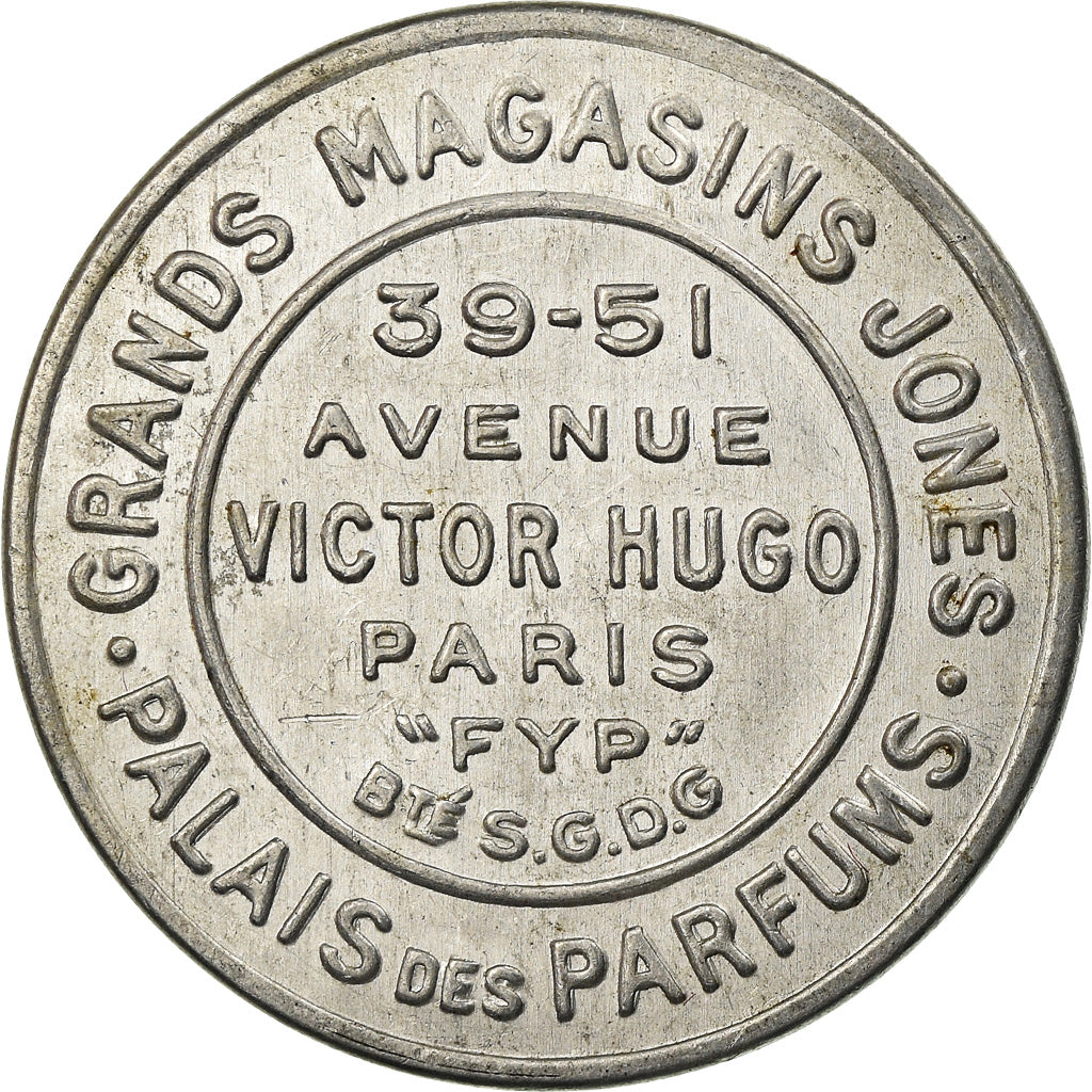 Monnaie, France, Grands Magasins Jones, Parfums, 10 Centimes, Timbre-Monnaie
