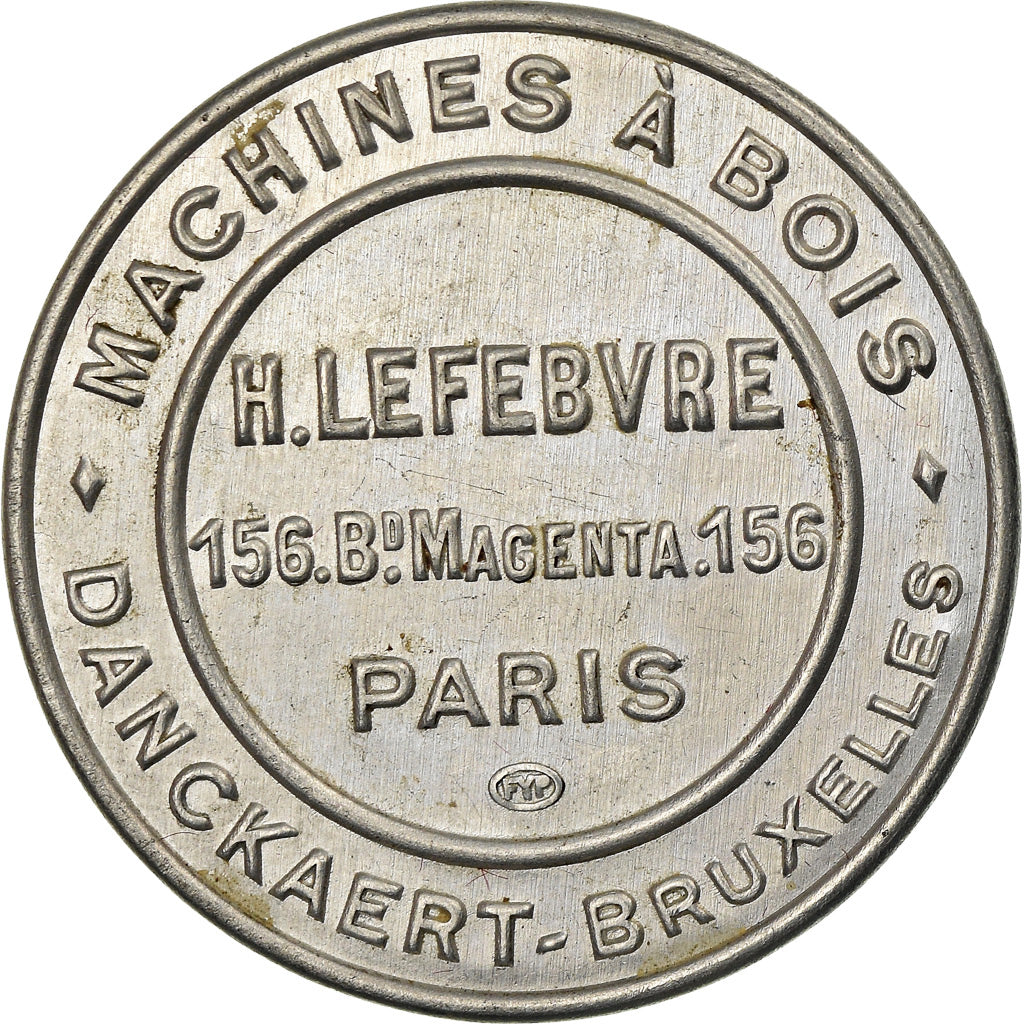 Moneda, Francia, Machines à Bois, H.Lefebvre Paris, 5 Centimes, Timbre-Monnaie