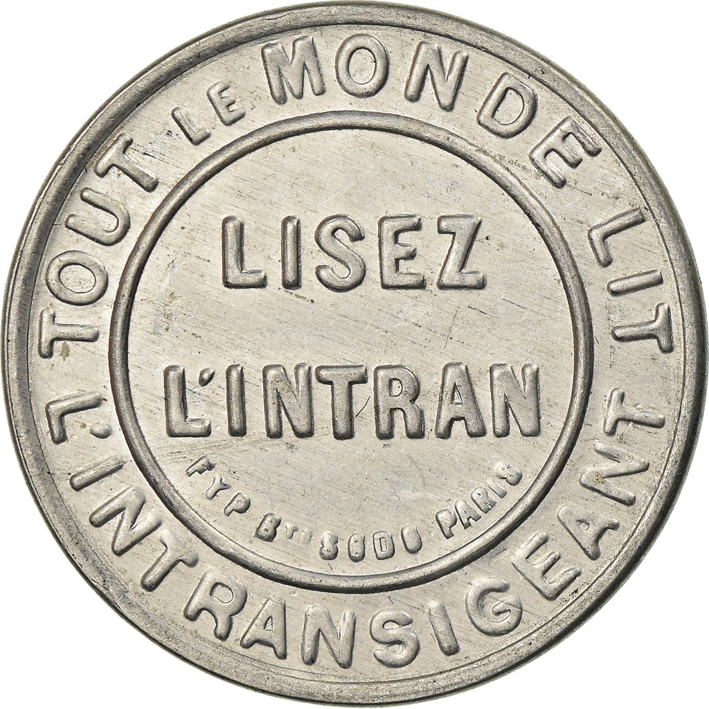 Münze, Frankreich, Lisez L'Intran, 10 Centimes, Timbre-Monnaie, VZ, Aluminium