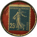 Moneda, Francia, Liverna, Jus de Raisin, Aubais, 25 Centimes, Timbre-Monnaie