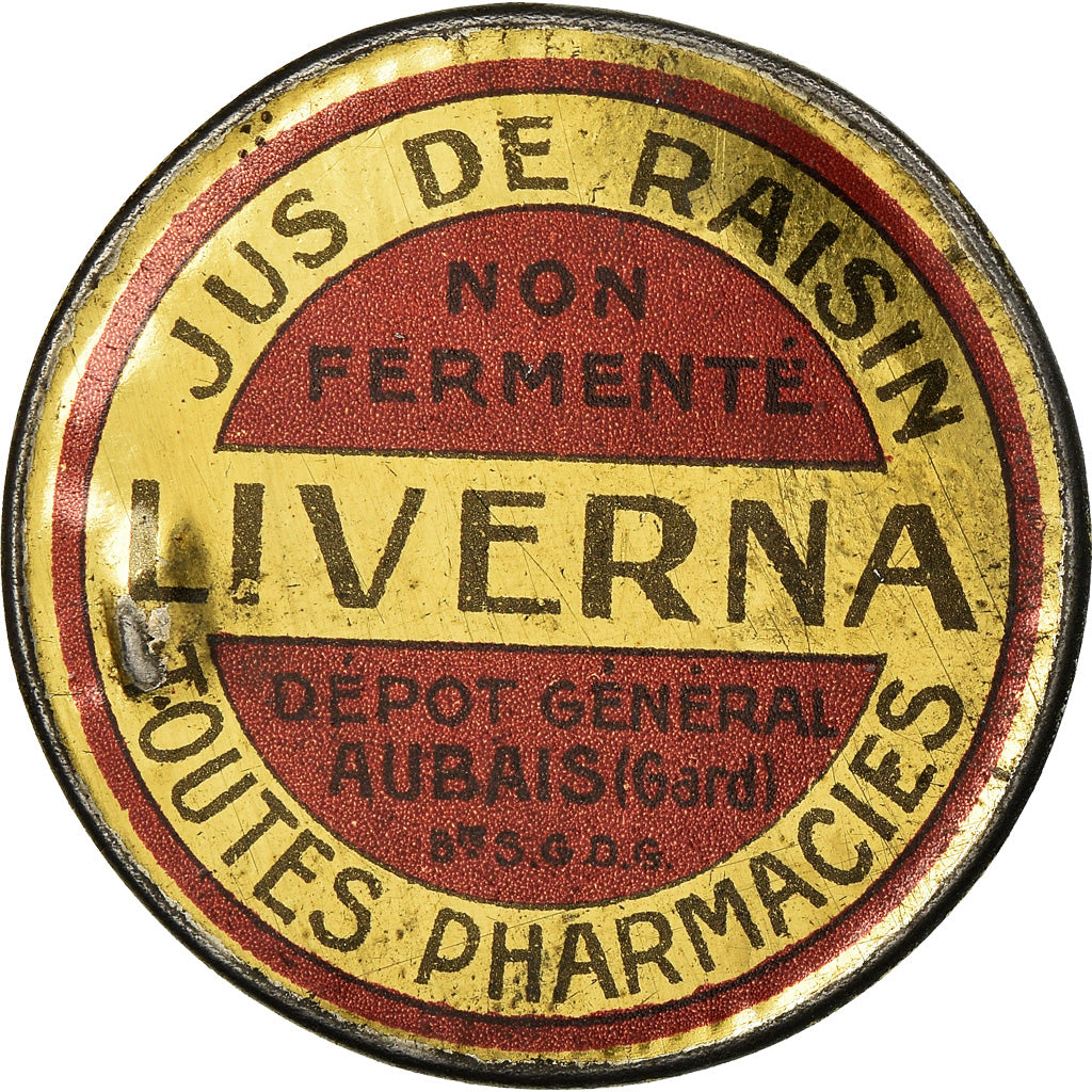 Moneda, Francia, Liverna, Jus de Raisin, Aubais, 25 Centimes, Timbre-Monnaie