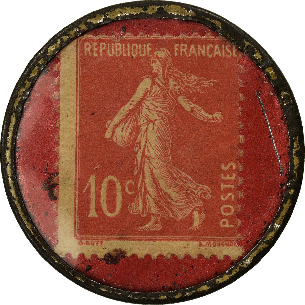 Moneta, Francia, Chocolat François, Bordeaux, 10 Centimes, Timbre-Monnaie