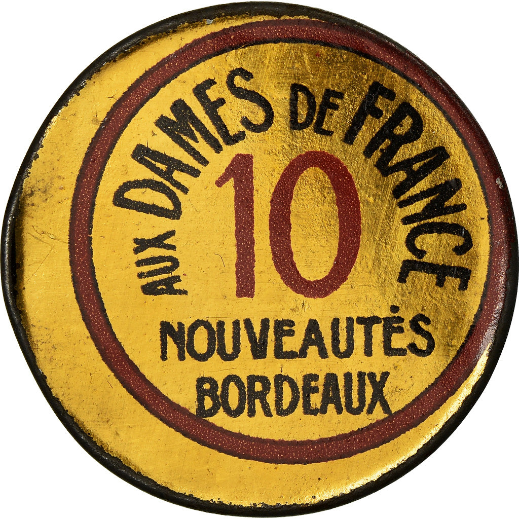 Munten, Frankrijk, Aux Dames, Bordeaux, 10 Centimes, Timbre-Monnaie, PR, Métal